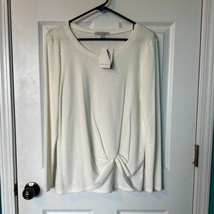 NWT Long Sleeve White Top Sz L